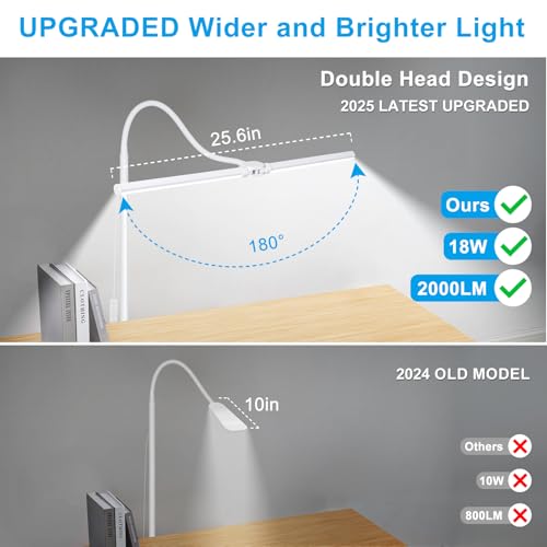 Adjustable gooseneck LED task floor lamp for reading and study