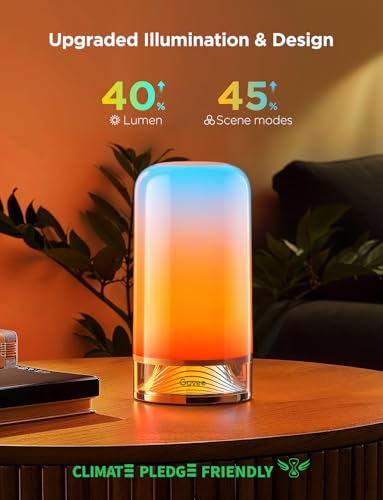 Smart RGBIC touch table lamp with 64 scene modes and Alexa compatibility