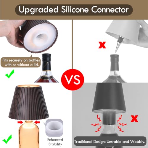 Cordless touch table lamp with 3 brightness levels for nightstand and bar decor