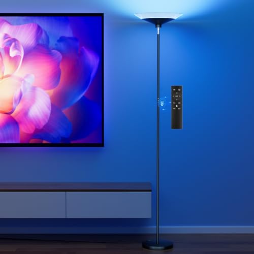 72-inch RGB torchiere floor lamp with remote color control