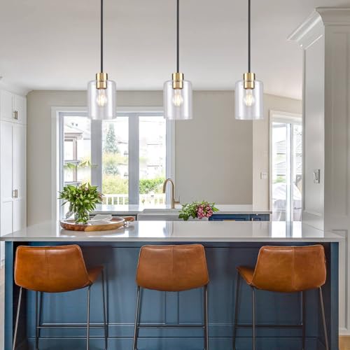 Black and gold pendant light set of 3 for kitchen island decor