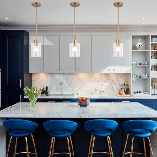 Brass pendant lights, set of 2, farmhouse kitchen decor fixture