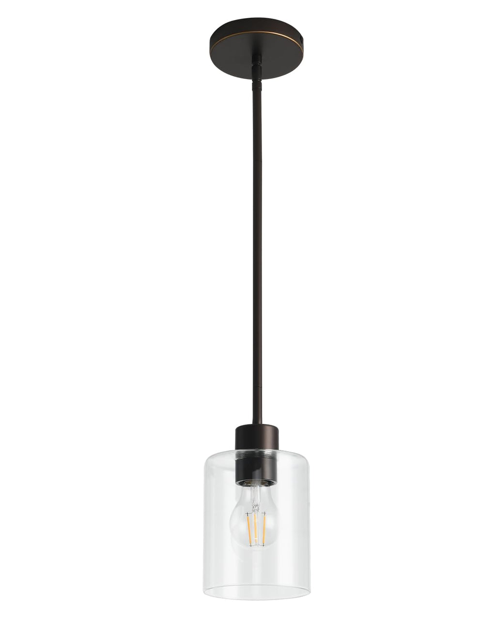 Brown and Gold Clear Glass Pendant Light Fixture for Kitchen Island Decor