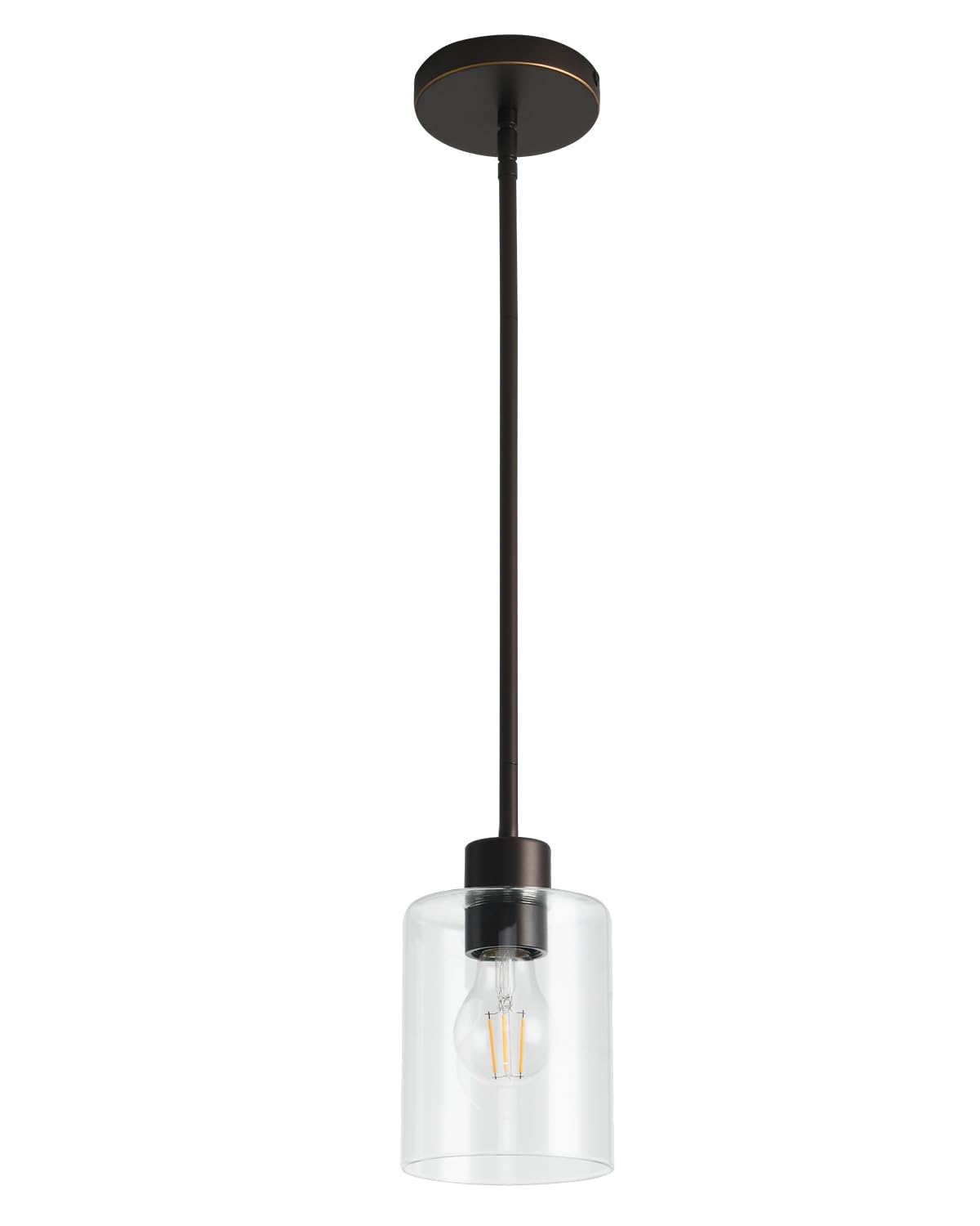 Brown and Gold Clear Glass Pendant Light Fixture for Kitchen Island Decor