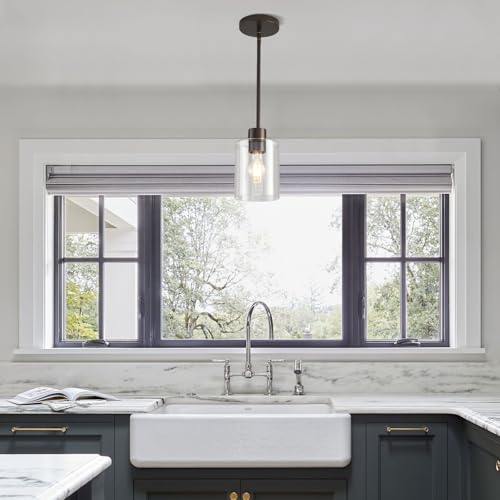Oil-rubbed bronze pendant lights, set of 2, kitchen decor fixture
