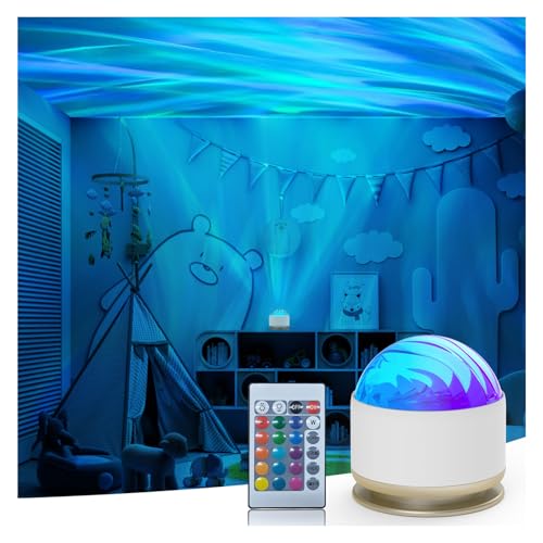 Aurora galaxy projector night light with 16 colors and dimmable mood lighting