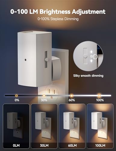 2-pack plug-in night lights with dusk-to-dawn sensor