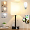 Small bedside table lamp with USB-C/A ports, pull chain and 3 color temperatures
