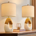 19-inch boho rattan table lamp set of 2 for small spaces