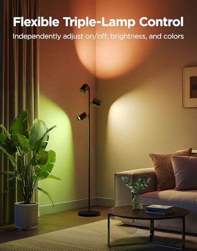 Smart Tree Floor Lamp with 3 Rotatable Lights & 64 Dynamic Scenes, Matter Compatible