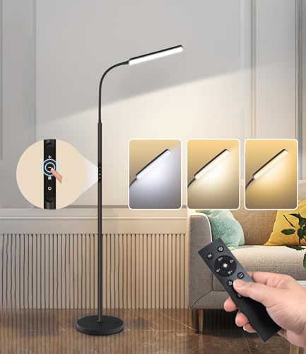 15W LED floor lamp with 1-hour timer and stepless dimming