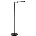 Adjustable pharmacy-style floor lamp with 360-degree swing arm