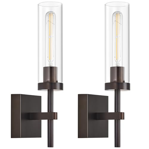 Oil-rubbed bronze cordless wall sconce set for home decor