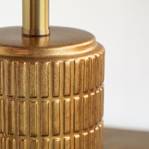 23-inch brass gold ceramic table lamp, vintage-style nightstand lamp