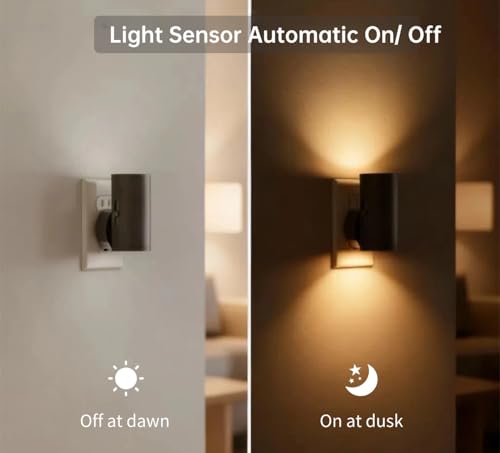Dimmable LED plug-in night light 4-pack with dusk to dawn sensor