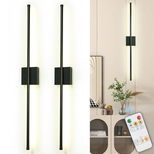 Set of 2 rechargeable wireless wall sconces, 15 colors for home decor