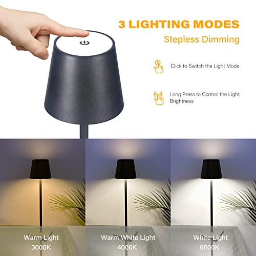 Cordless LED table lamp set, 3-color dimming, 5000mAh battery