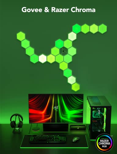 RGBIC hexagon smart LED wall panels for gaming room decor, 10-pack