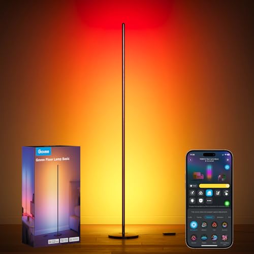 Smart RGBIC corner floor lamp with music sync and app control