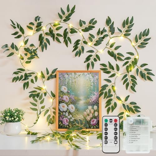 Willow vine string light, 40 warm white LEDs, battery-powered