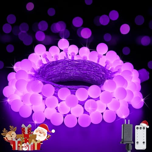 Purple globe string light, 33 ft, 100 LEDs, 8 modes with remote