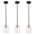 Black and gold pendant light set of 3 for kitchen island decor