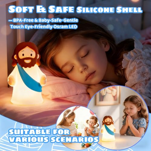 Rechargeable dimmable silicone night light, soft LED bedside glow