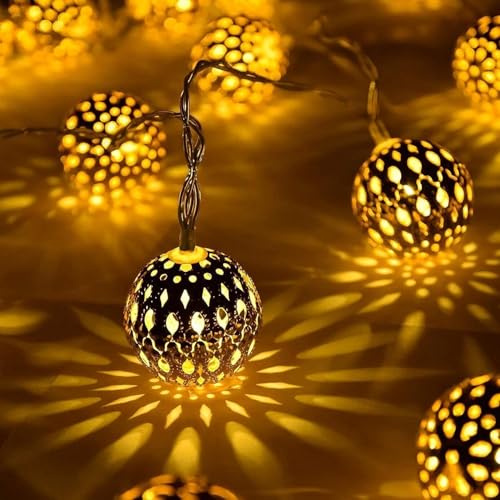 Solar powered outdoor globe string light, 36ft, 8 modes