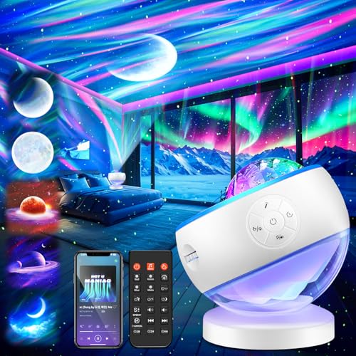 Northern lights aurora projector night light with white noise