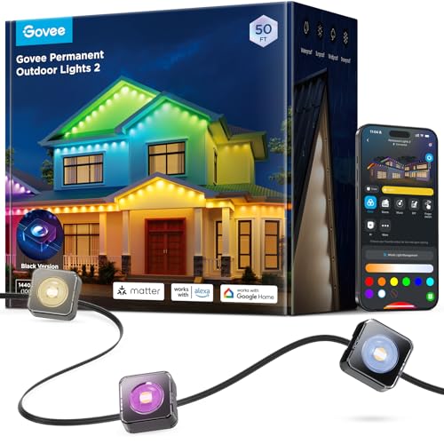 50ft RGBIC outdoor string lights with 100 scene modes