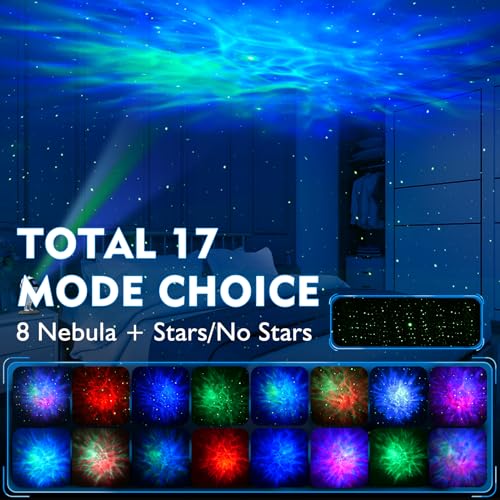 Astronaut-shaped star projector night light with 8-color nebula and remote control