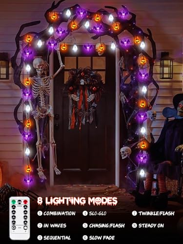 Halloween pumpkin, bat and ghost string light, 30 LED with timer