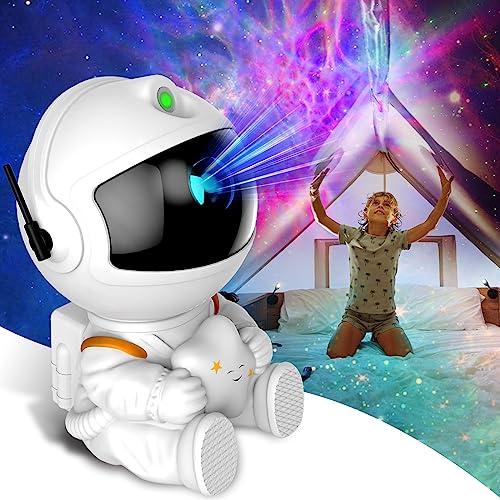 Astronaut galaxy star projector night light with timer and remote