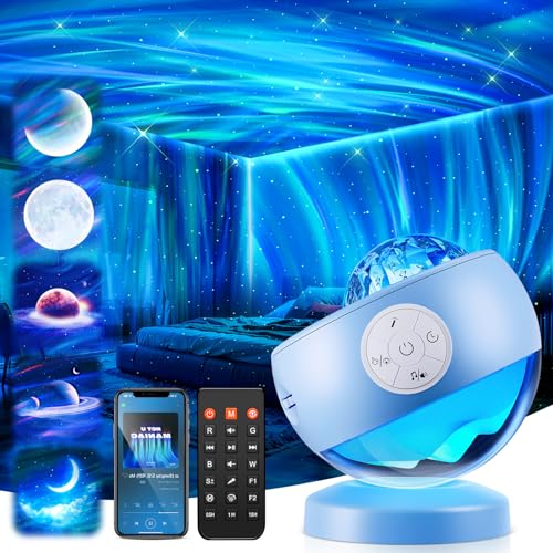 Iceberg-base galaxy projector night light with 300+ effects and white noise