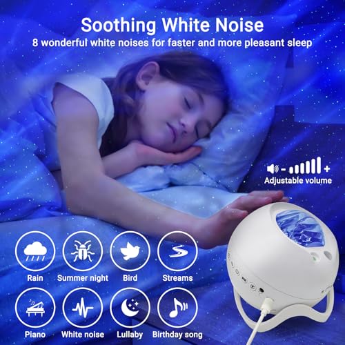 Northern lights star projector night light with Bluetooth speaker and white noise