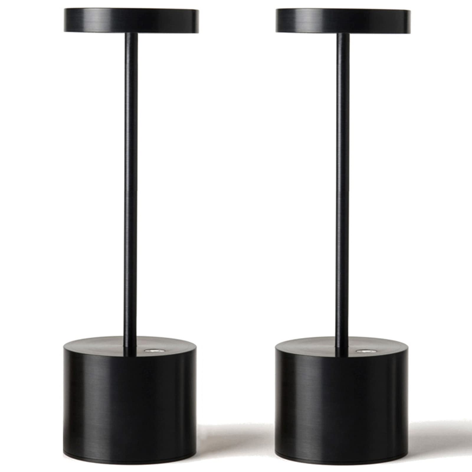 Rechargeable cordless LED table lamp, dimmable, portable, 2-pack
