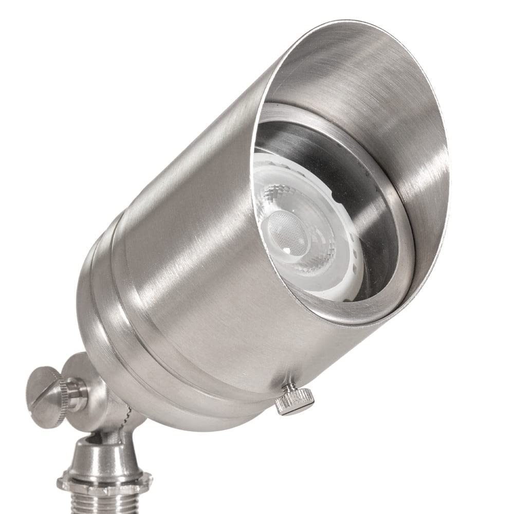 VOLT Fat Boy 12V LED Outdoor Spotlight – Stainless Steel, 5W 400LM 2700K Warm White, Low Voltage for Landscape Lighting