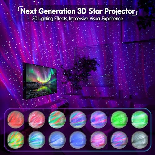 Galaxy aurora star projector night light for bedroom ambiance