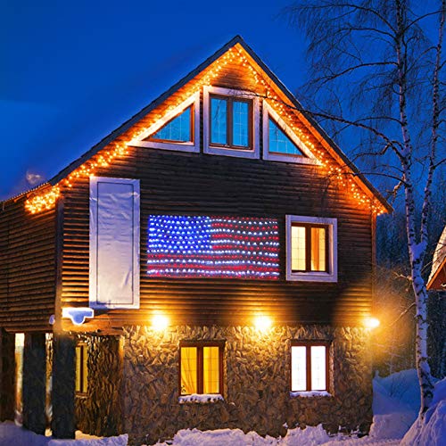 Waterproof American flag net outdoor string light for patriotic decor