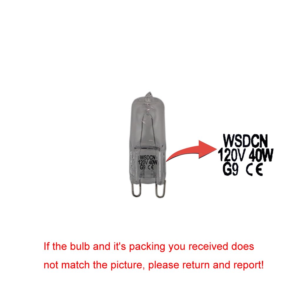 2-Pack G9 Halogen Oven Bulbs 40W 120V – Heat Resistant 350°C, 2700K Warm White for Oven Light Replacement