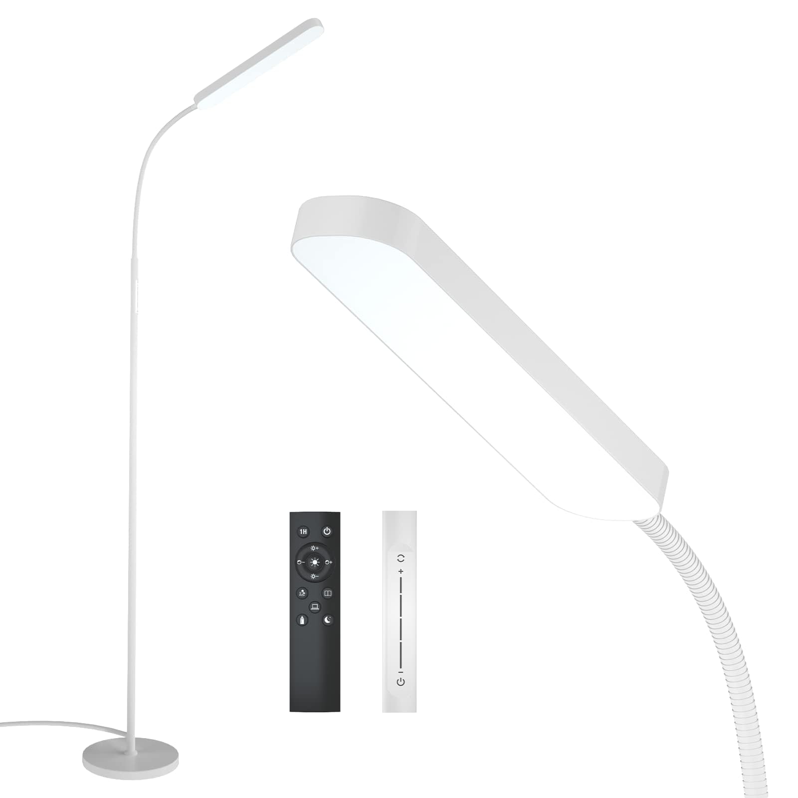 1000-lumen LED floor lamp with remote and touch dimming control