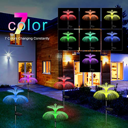 Solar-powered outdoor string light, 3-pack color-changing waterproof garden decor