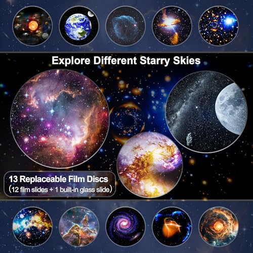 13-in-1 galaxy star projector night light with timer for bedroom