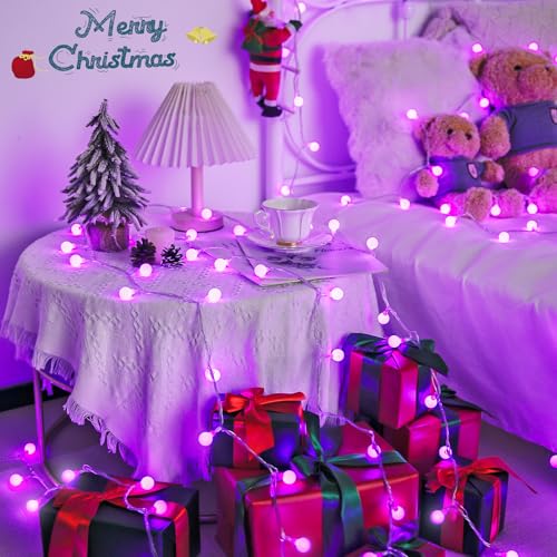 Purple globe string light, 33 ft, 100 LEDs, 8 modes with remote