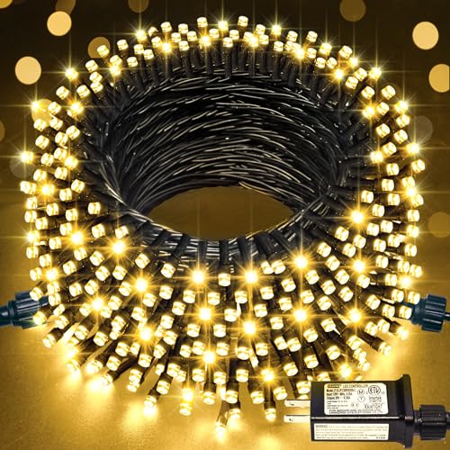 66-ft warm white twinkle string lights with 8 modes for indoor outdoor decor
