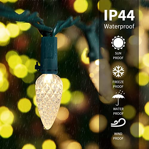 2-pack strawberry C6 string lights, 60 LED 20 ft, 8 modes battery