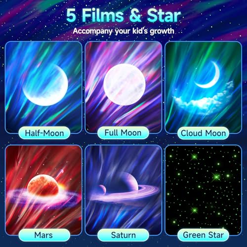Iceberg-base galaxy projector night light with 300+ effects and white noise