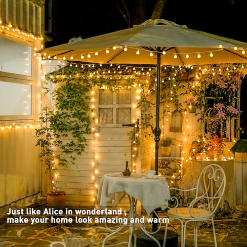 Connectable globe string light, 33ft warm white with remote and 8 lighting modes
