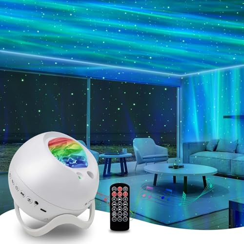 Northern lights star projector night light with Bluetooth speaker and white noise