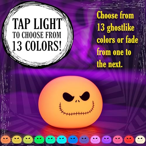Spooky skeleton squishy night light, color-changing, USB or battery